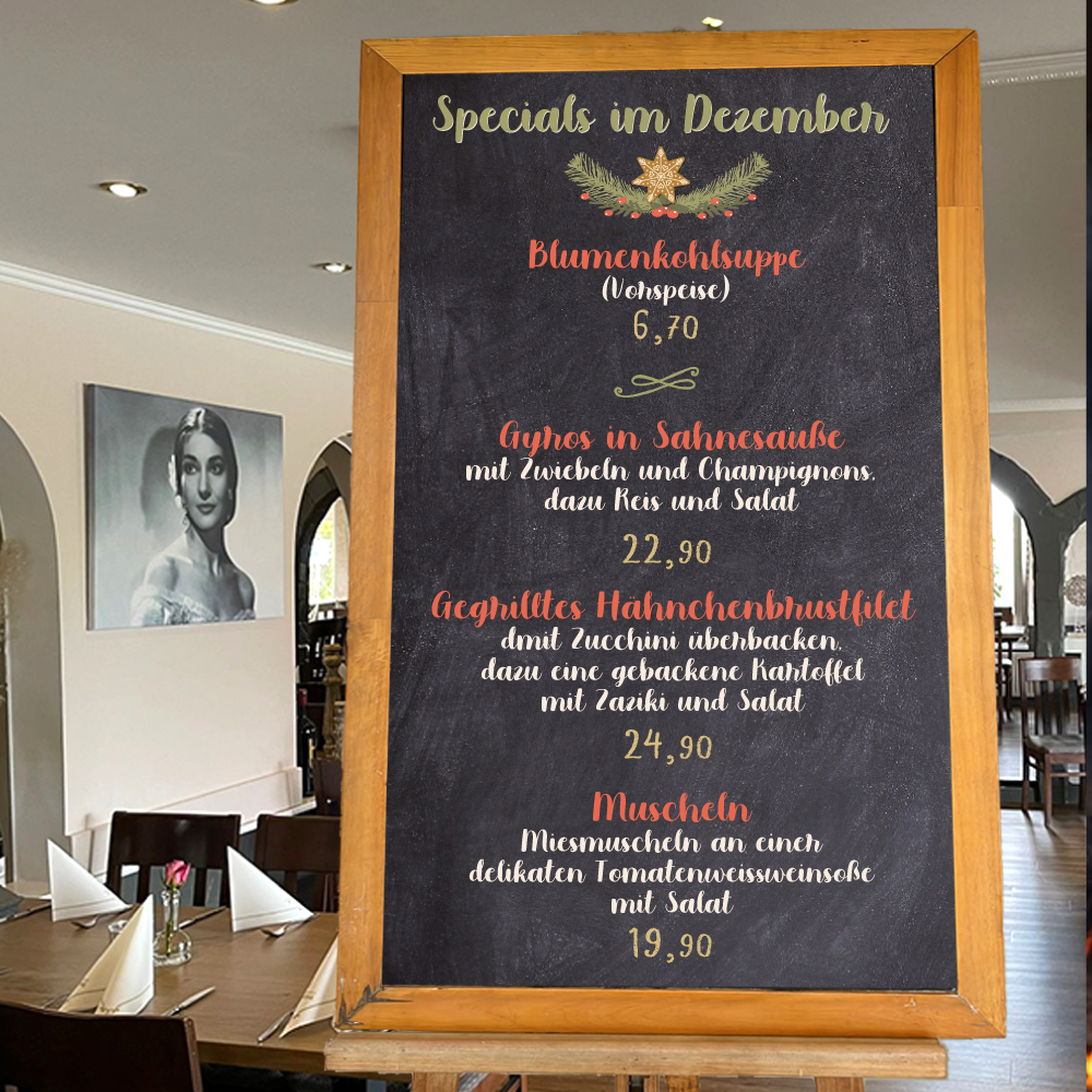 Specials im Dezember - Restaurant Athena Stelle 