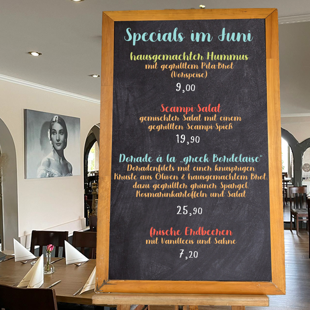 Specials im Mai - Restaurant Athena Stelle 