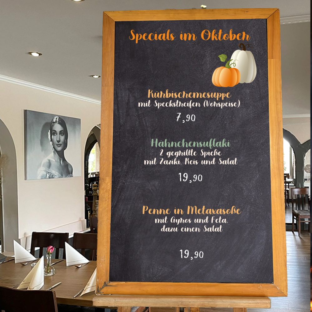 Specials im Oktober - Restaurant Athena Stelle 