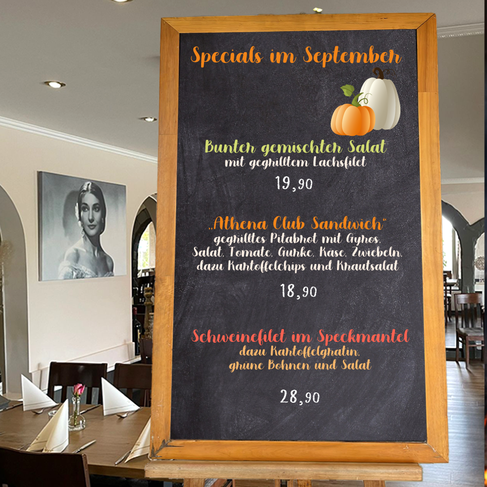 Specials im September - Restaurant Athena Stelle 
