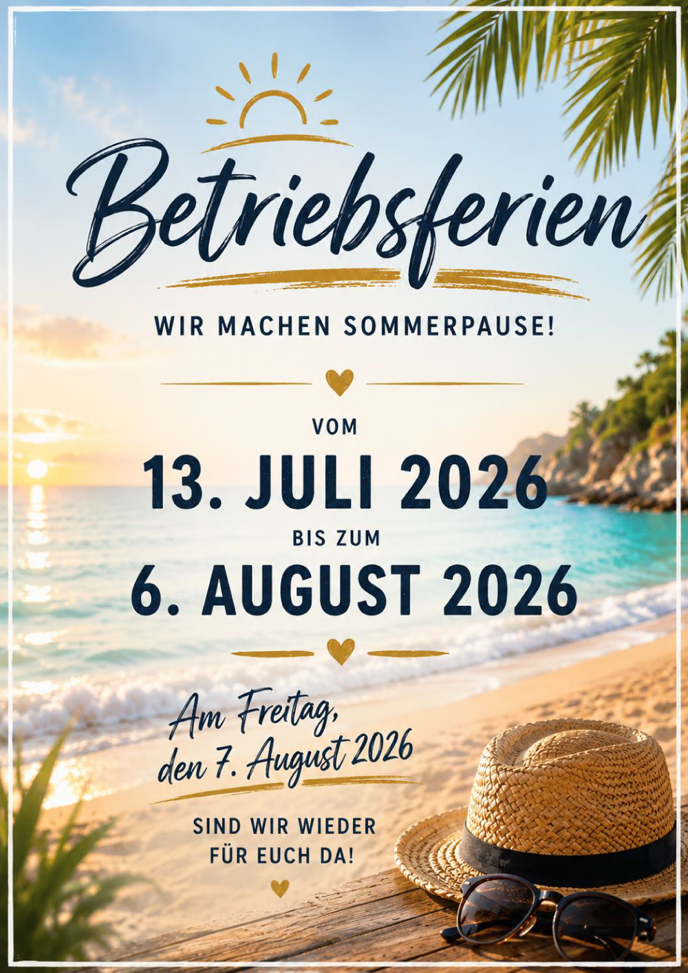 Betriebsferien 2026 - Restaurant Athena Stelle 
